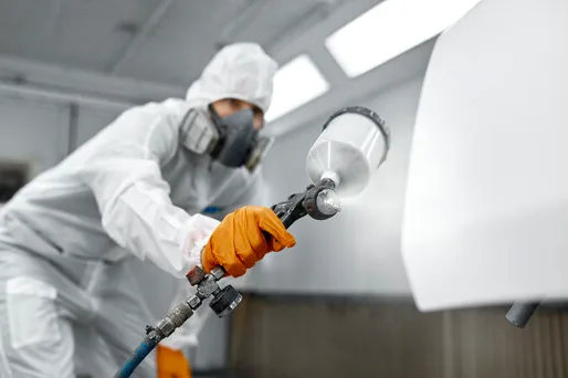 Spray finishing steel-look doors and window frames